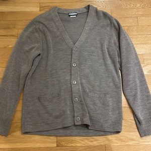 grey cardigan